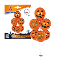 ÁRBOL DE GLOBOS 6PCS CALABAZAS Y ARAÑAS