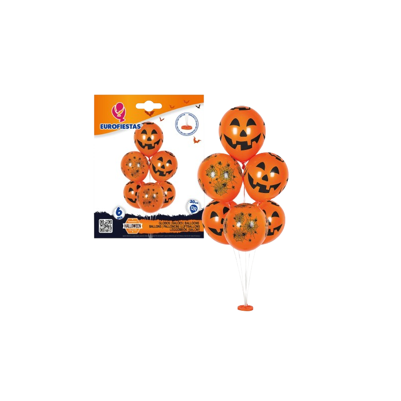 ÁRBOL DE GLOBOS 6PCS CALABAZAS Y ARAÑAS ÁRBOL DE GLOBOS 6PCS CALABAZAS Y ARAÑAS