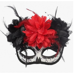 MÁSCARA DE FLORES HALLOWEEN NEGRA