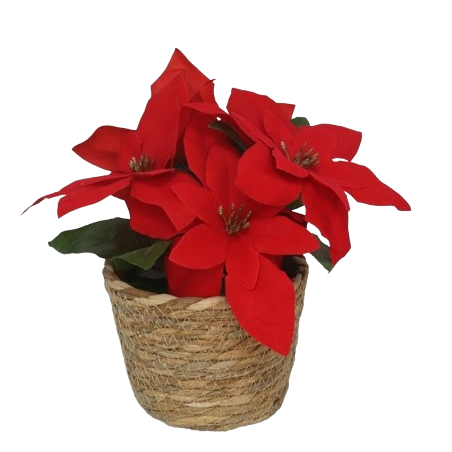 FLOR DE PASCUA ARTIFICIAL EN MACETA