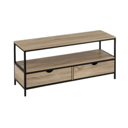 MUEBLE TV CON 2 CAJONES - ACERO NEGRO