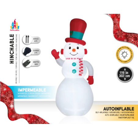 MUÑECO DE NIEVE HINCHABLE CON LED