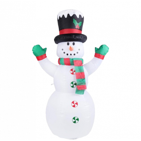 MUÑECO DE NIEVE HINCHABLE CON LED - 240CM