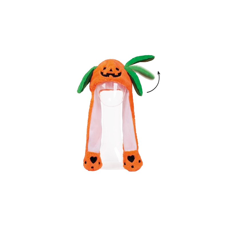 GORRO DE OREJAS MÓVILES  - CALABAZA