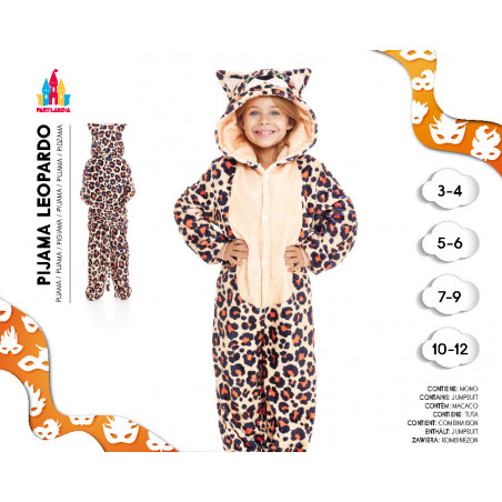 MONO PIJAMA DISFRAZ LEOPARDO