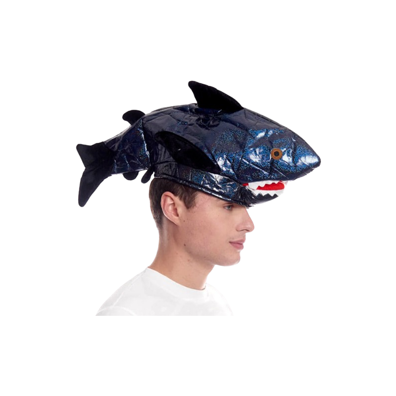 GORRO FOAM DE TIBURÓN AZUL