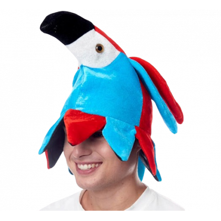 GORRO FOAM DE LORO ROJO Y AZUL