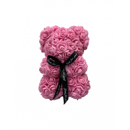 OSO DECORATIVO DE ROSAS ARTIFICIALES EN ROSA