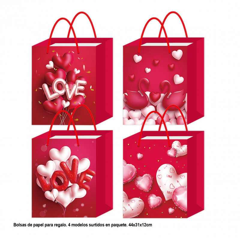 BOLSA DE REGALO LOVE - CORAZONES - PEQUEÑA