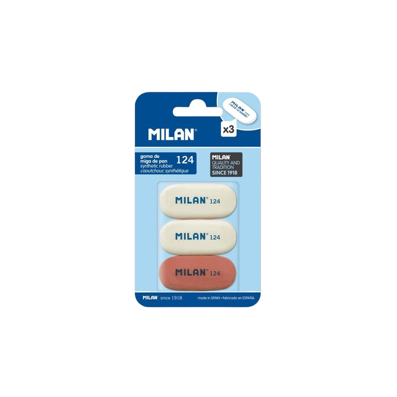 PACK DE 3 GOMAS MIGA DE PAN MILÁN OVAL