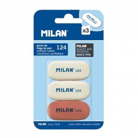 PACK DE 3 GOMAS MIGA DE PAN MILÁN OVAL