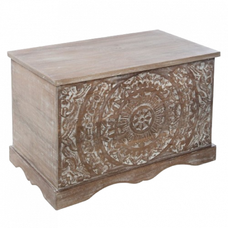 COFRE SHIREL DE MADERA TALLADA
