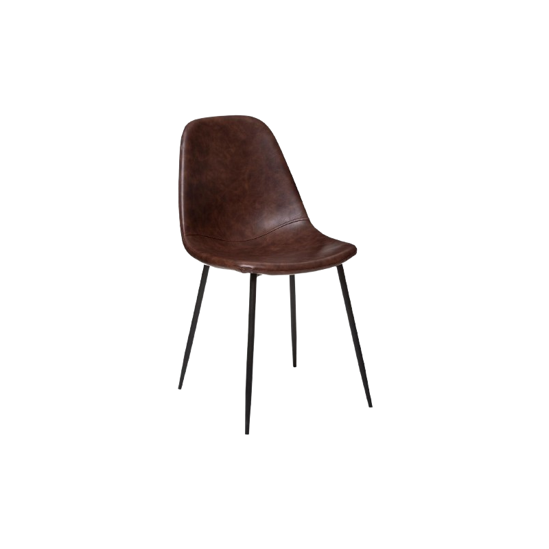 SILLA VLADI CUERO MARRÓN