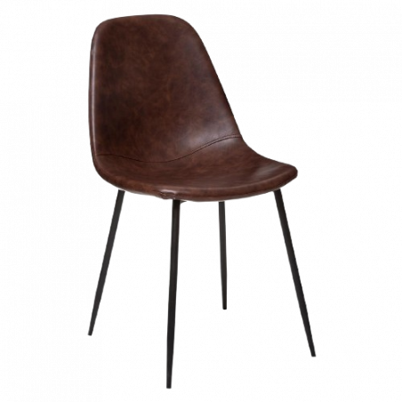 SILLA VLADI CUERO MARRÓN