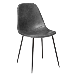 SILLA VLADI CUERO GRIS