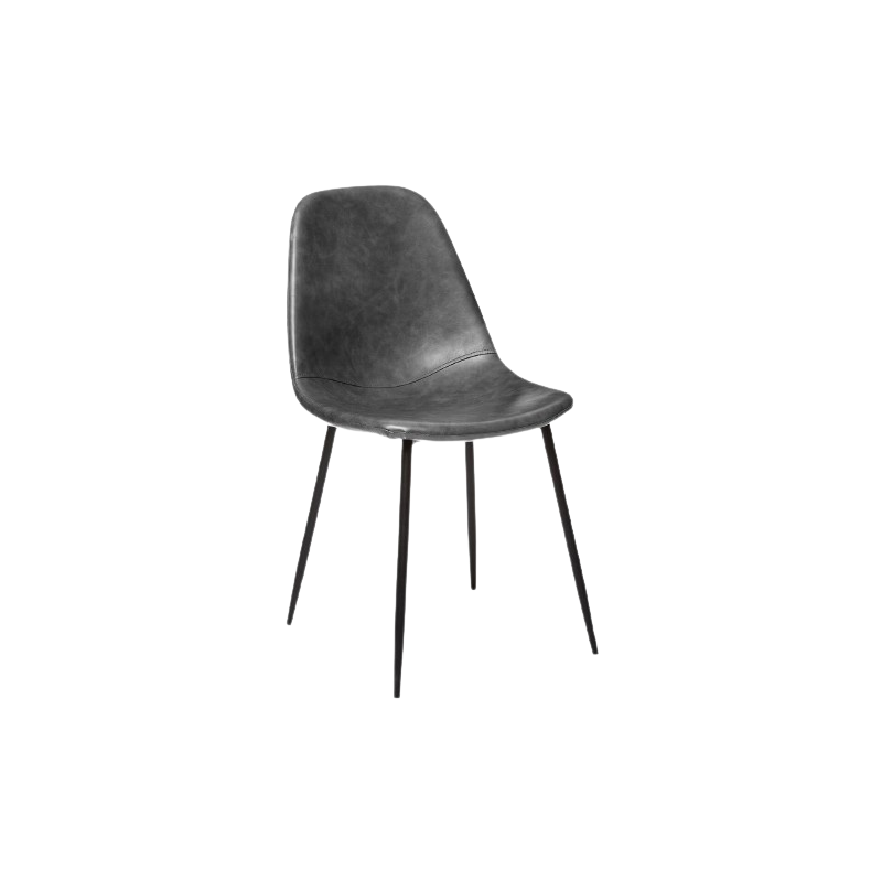 SILLA VLADI CUERO GRIS