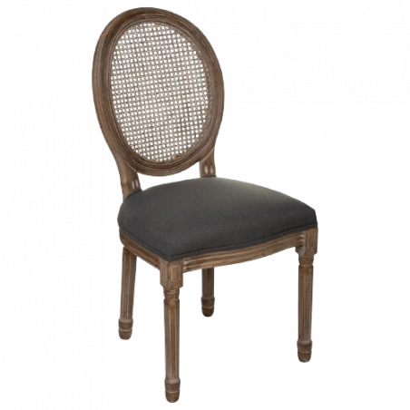 SILLA DE CAÑA CLEÓN EN GRIS