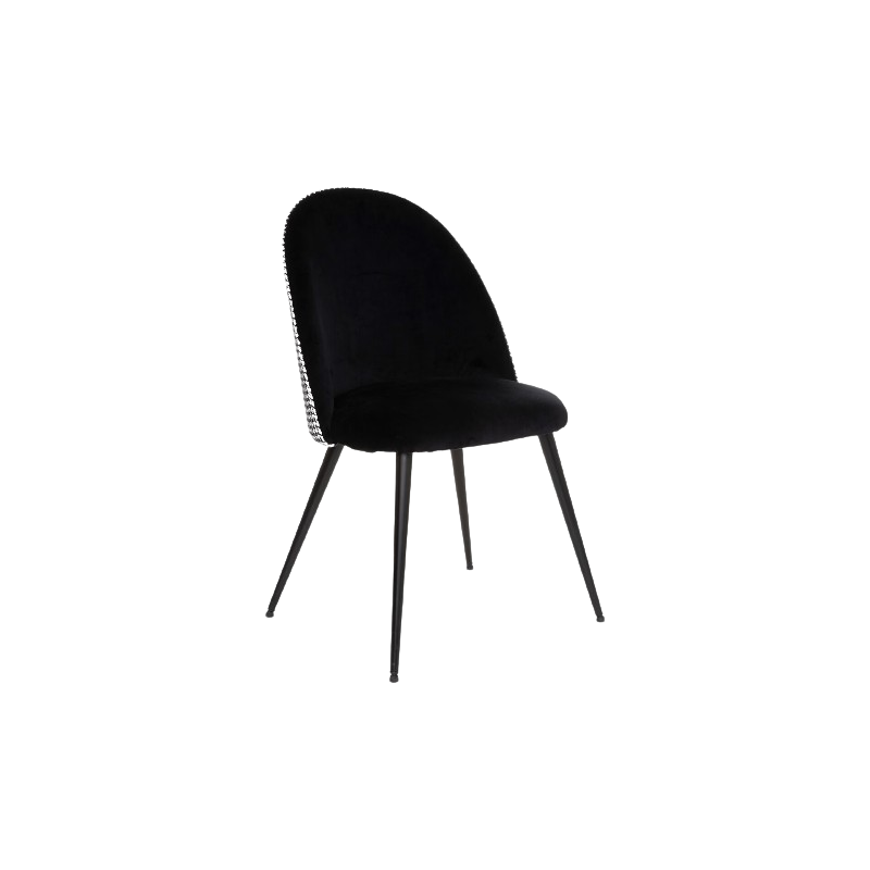 SILLA SLANO DE TERCIOPELO BLANCO Y NEGRO