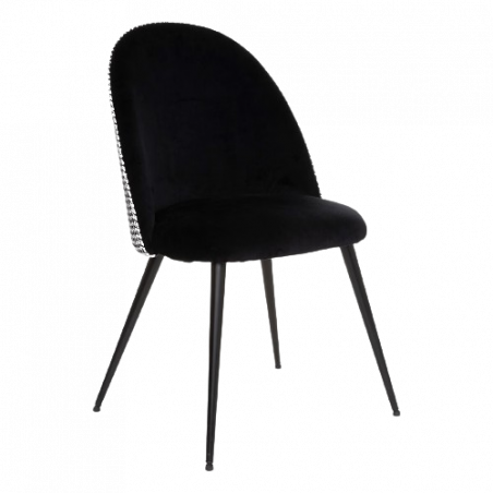 SILLA SLANO DE TERCIOPELO BLANCO Y NEGRO
