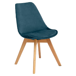 SILLA BAYA EN TERCIOPELO AZUL
