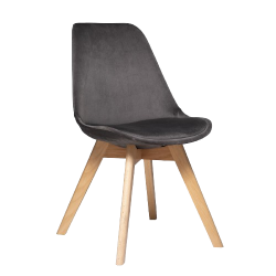 SILLA BAYA EN TERCIOPELO GRIS