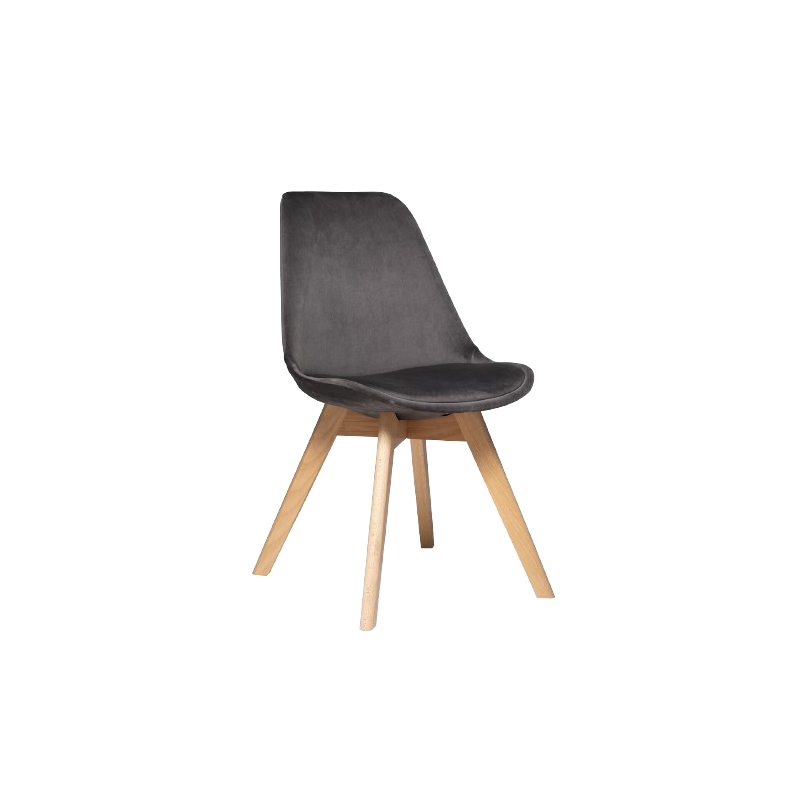 SILLA BAYA EN TERCIOPELO GRIS