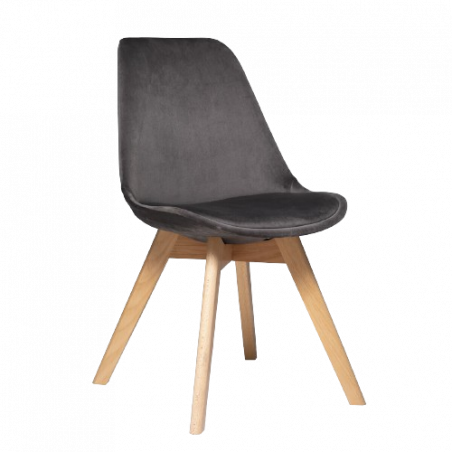 SILLA BAYA EN TERCIOPELO GRIS
