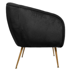 SILLÓN SOLARO EN TERCIOPELO PLISADO NEGRO