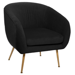 SILLÓN SOLARO EN TERCIOPELO PLISADO NEGRO