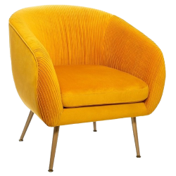 SILLÓN SOLARO EN TERCIOPELO PLISADO MOSTAZA