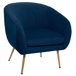 SILLÓN SOLARO EN TERCIOPELO PLISADO AZUL