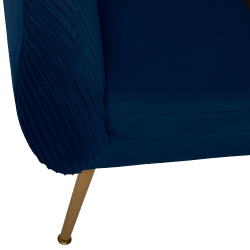 SILLÓN SOLARO EN TERCIOPELO PLISADO AZUL