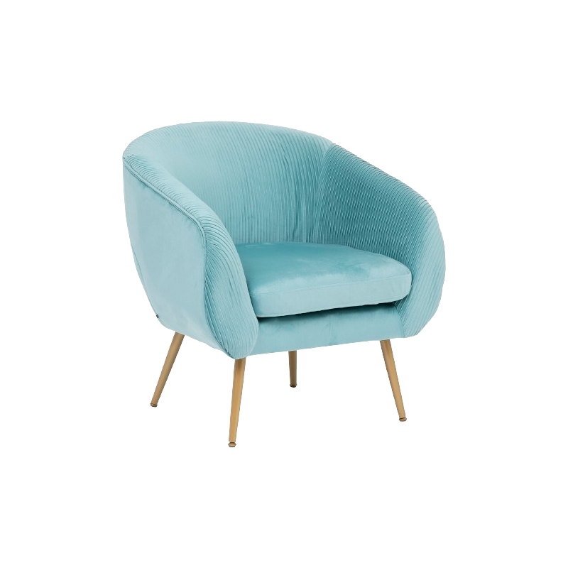 SILLÓN SOLARO EN TERCIOPELO PLISADO VERDE JADE