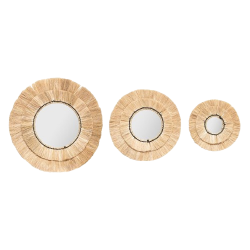 CONJUNTO DE 3 ESPEJOS RAPHIA ALBA