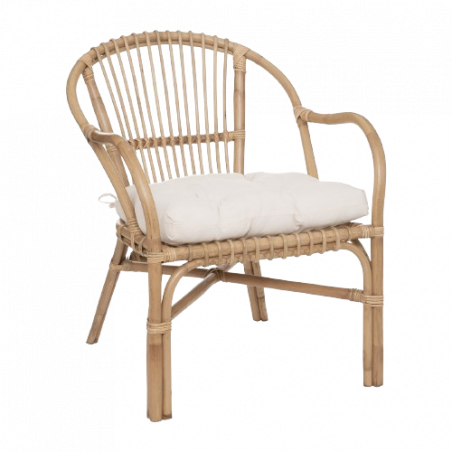 SILLÓN NETA DE RATÁN Y TELA