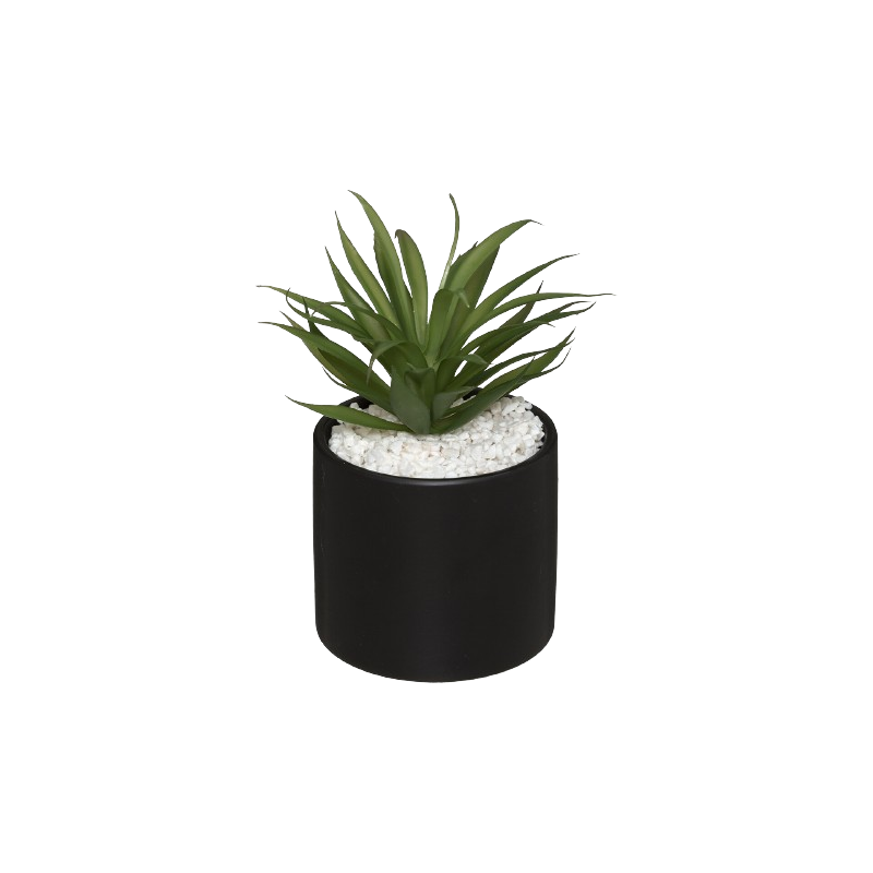 PLANTA ARTIFICIAL EN MÁRMOL NEGRO