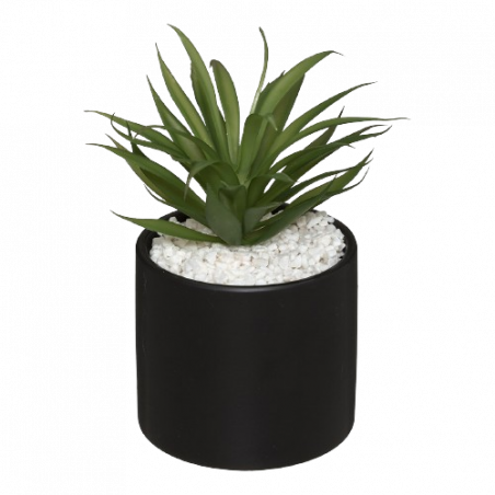 PLANTA ARTIFICIAL EN MÁRMOL NEGRO
