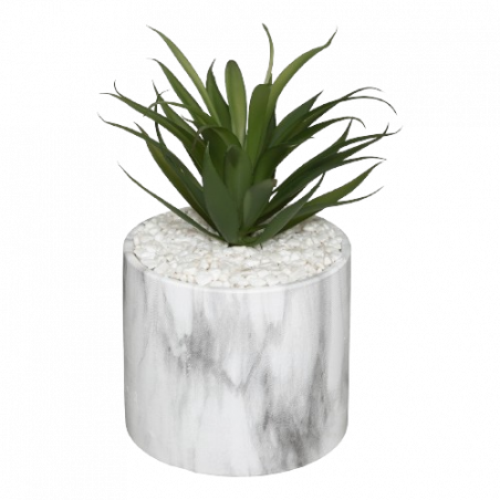 PLANTA ARTIFICIAL EN MÁRMOL BLANCO