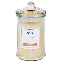 VELA EN TARRO CRISTAL PERFUME VAINILLA