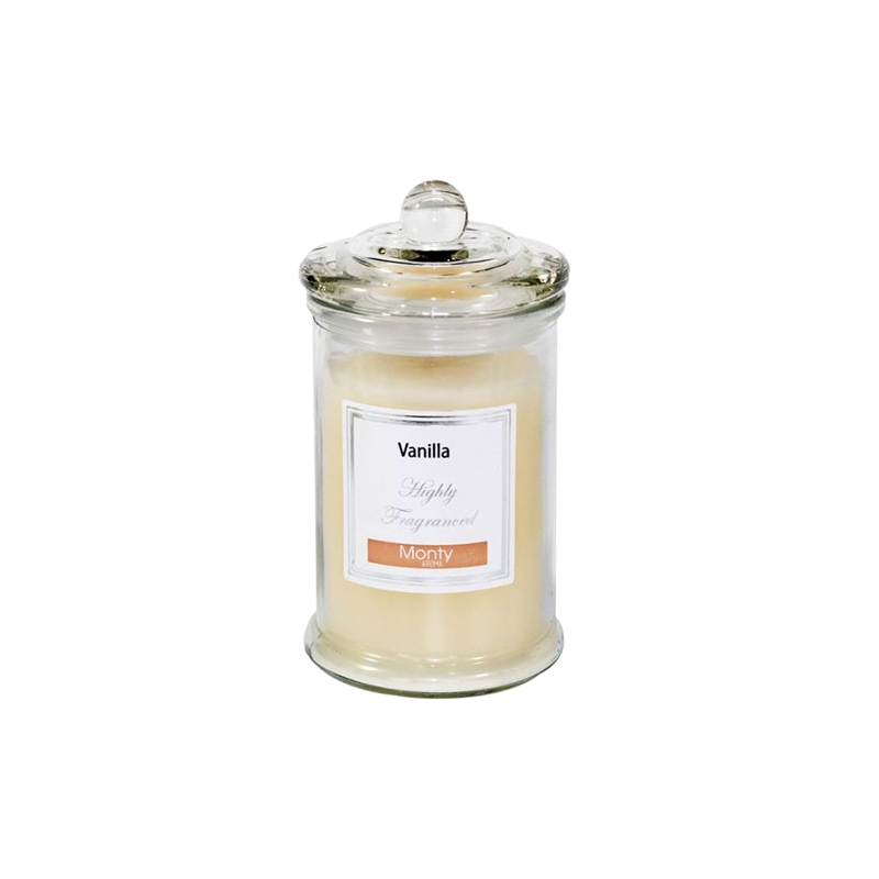 VELA EN TARRO CRISTAL PERFUME VAINILLA
