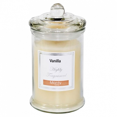 VELA EN TARRO CRISTAL PERFUME VAINILLA