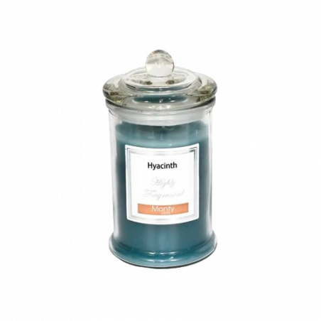 VELA EN TARRO CRISTAL PERFUME JACINTO
