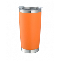 TERMO VASO METÁLICO SIN ASA 600 ML NARANJA