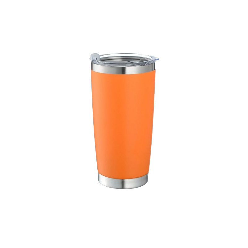 TERMO VASO METÁLICO SIN ASA 600 ML NARANJA
