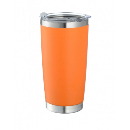 TERMO VASO METÁLICO SIN ASA 600 ML NARANJA