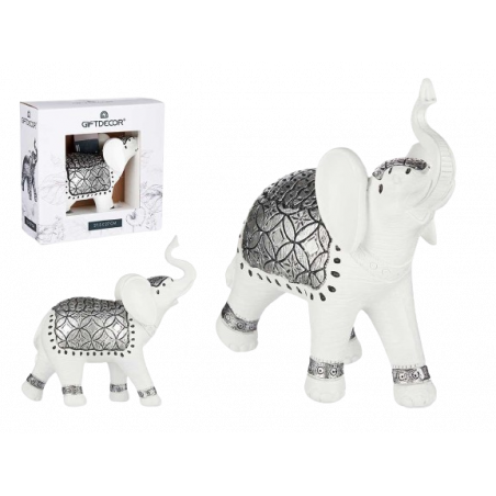 ELEFANTE DE RESINA BLANCA