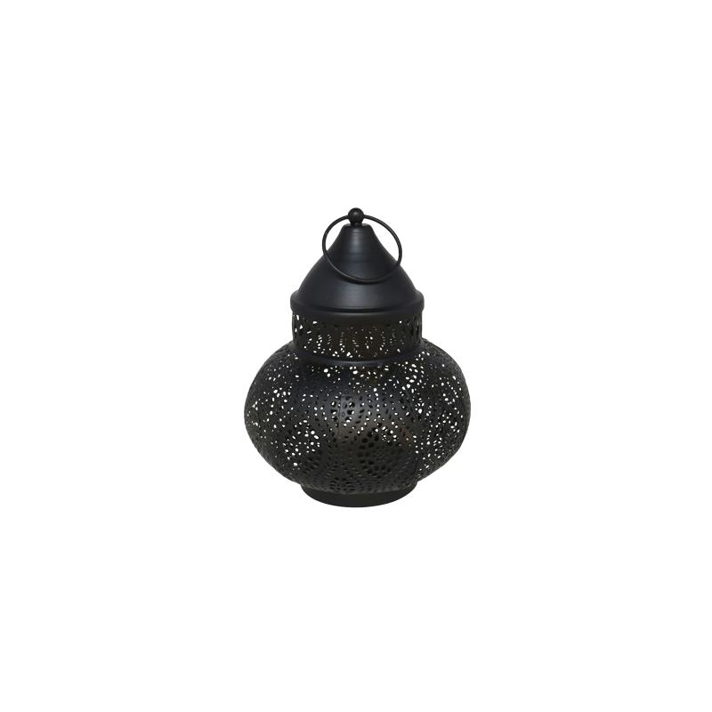 FAROL NEGRO Y ORO 15 x 19 CM GITA