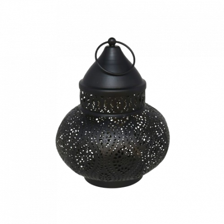 FAROL NEGRO Y ORO 15 x 19 CM GITA