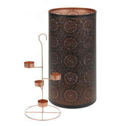 FAROL NEGRO CON SOPORTE 13 x 30 CM MANJU