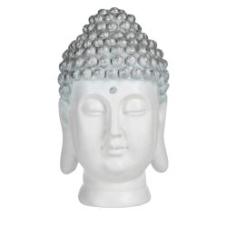 CABEZA DE BUDA EN RESINA BLANCA